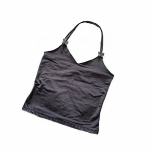 🤍SOLD Vintage 90s dark gray slinky butterfly halter top